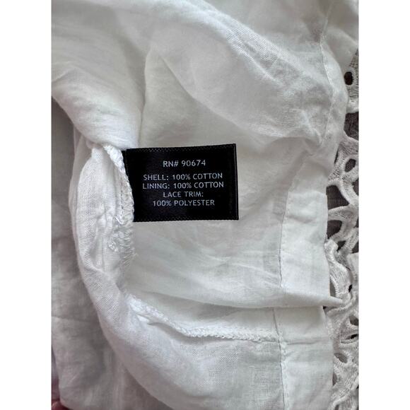 Boston Proper New White Lace Tiered Maxi Dress Large Flower Applicates - Picture 5 of 8